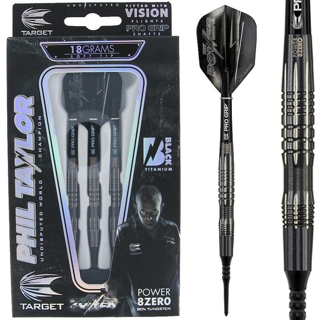 Phil Taylor Power 8Zero Black P8Z3 Softdart